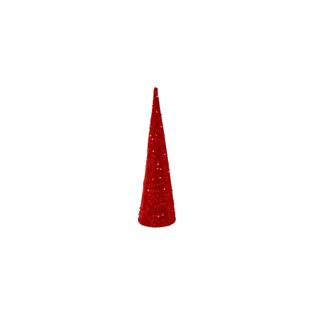 Δέντρο κωνικό παγιέτα κόκκινο 14x50cm Plastona 013.837481