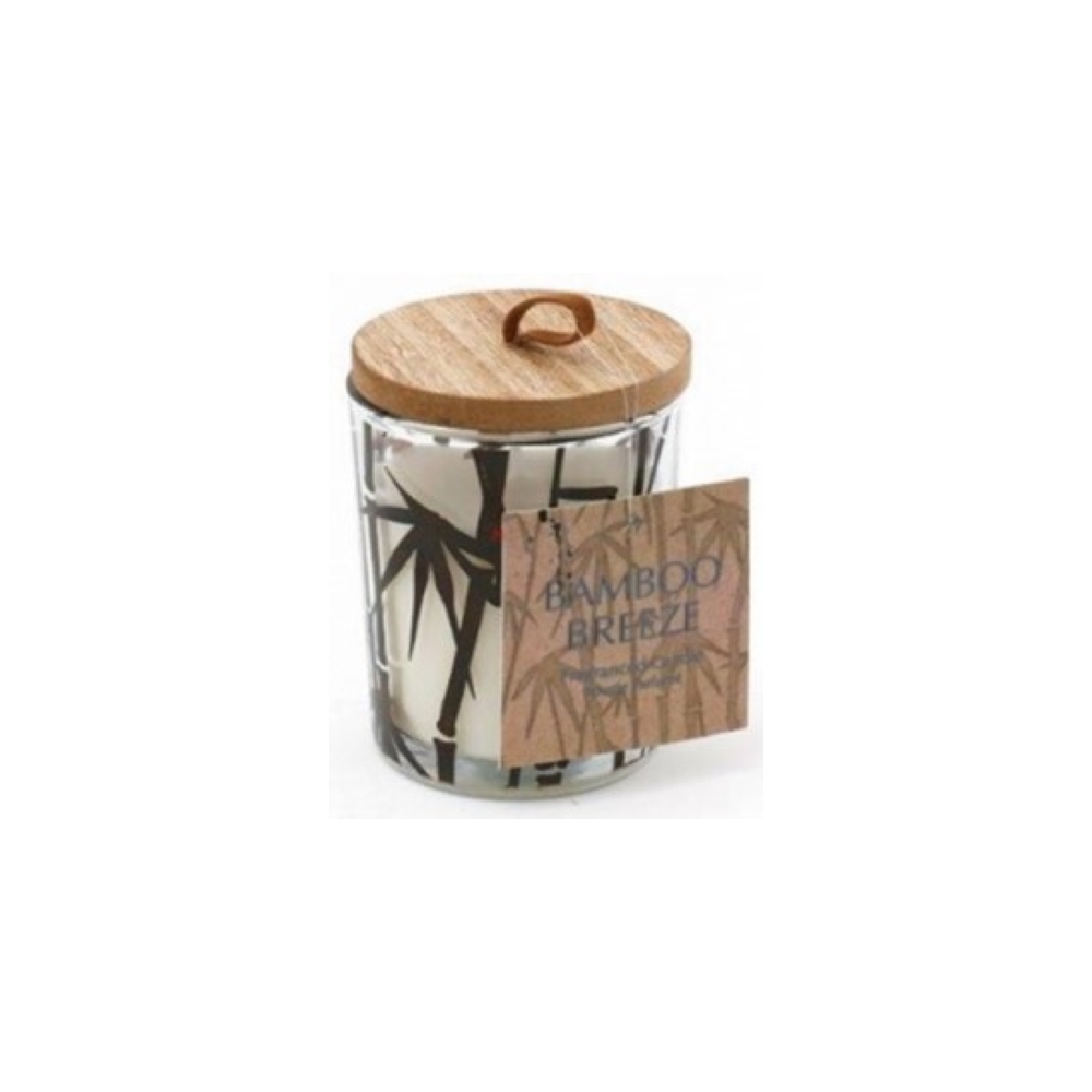 Ποτήρι με ξυλ.καπάκι και κερί σχ.bamboo 6Χ7 Plastona 014.NI0938