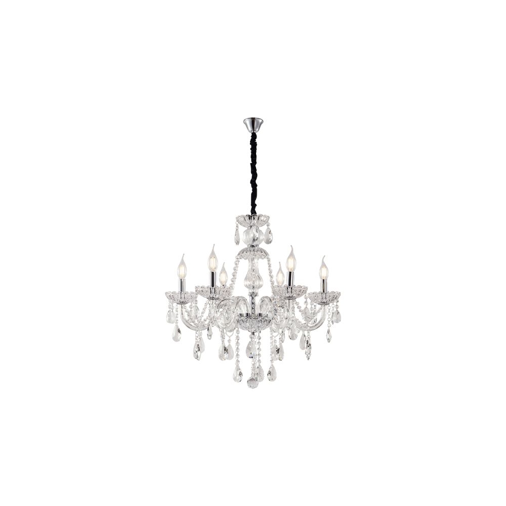 Artekko Chandelier Sisy Πολυέλαιος 8φωτος Ε14 με Διάφανο Κρύσταλλο (68x68x68)cm Artekko 023-3017