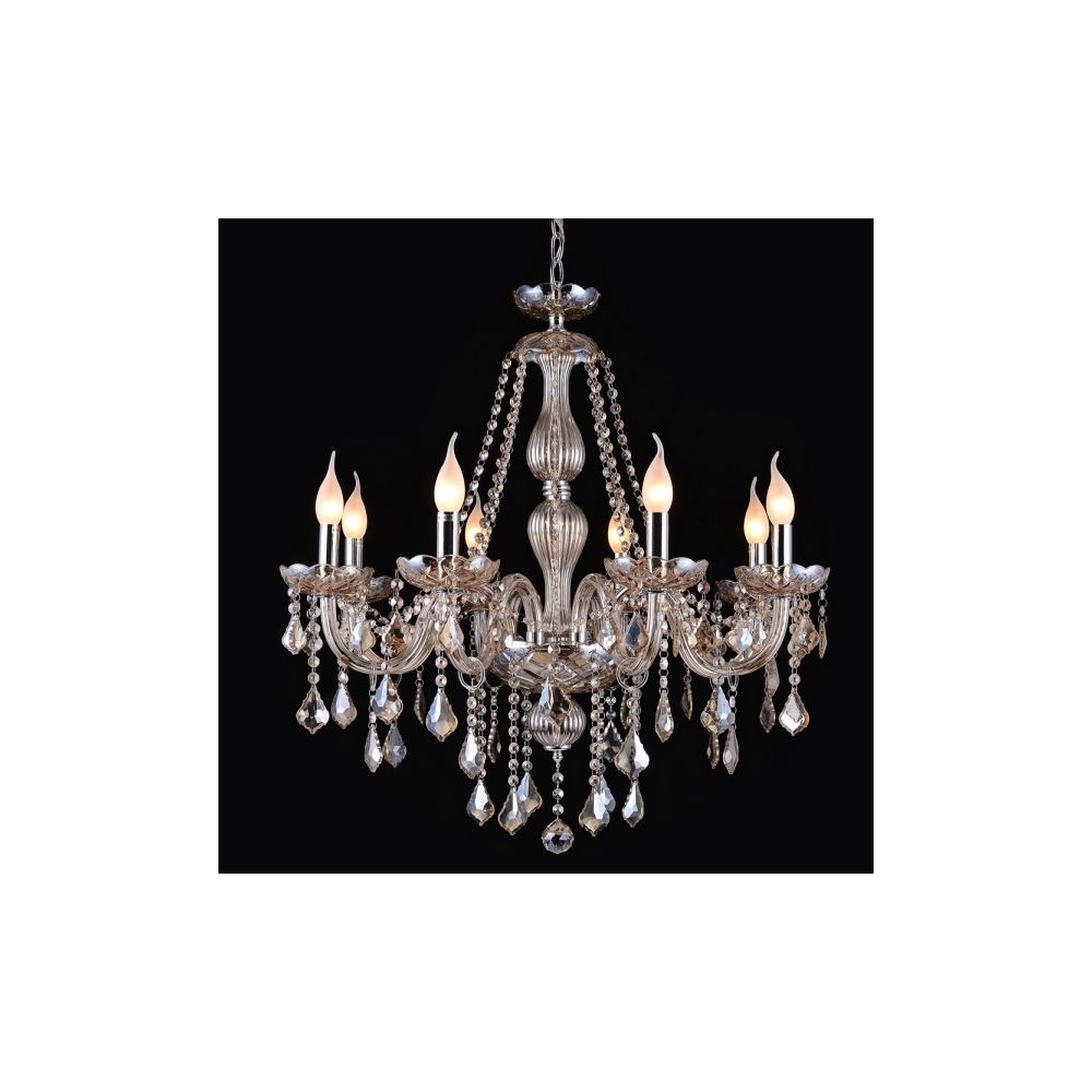 Artekko Chandelier Luna Πολυέλαιος 8φωτος Ε14 με Σαμπανιζέ Κρύσταλλο (60x60x68)cm Artekko 023-3145-A