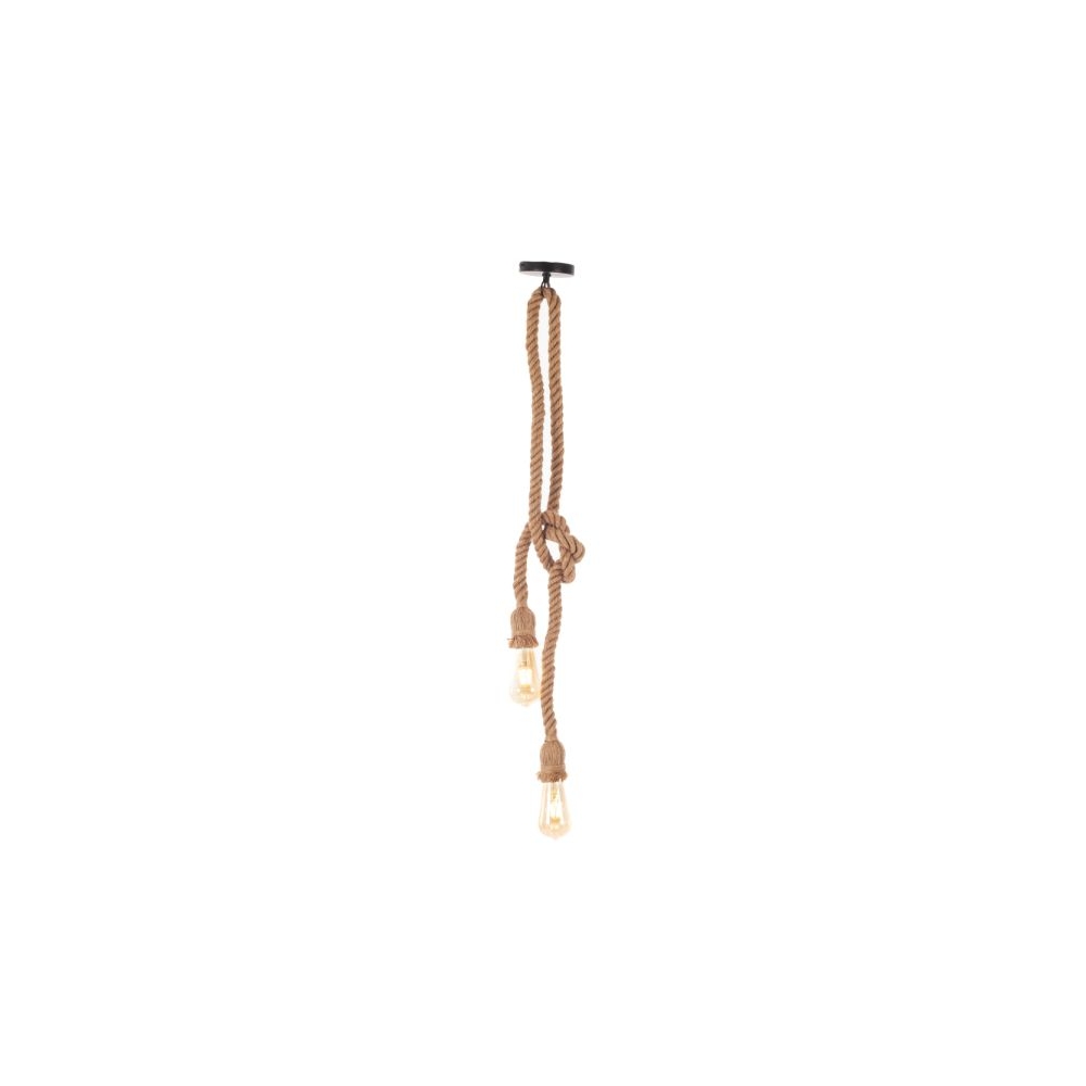 Artekko Hemp Rope Φωτιστικό Οροφής 2φωτο (Ε27) με Σχοινί (10x10x100)cm Artekko 023-3303