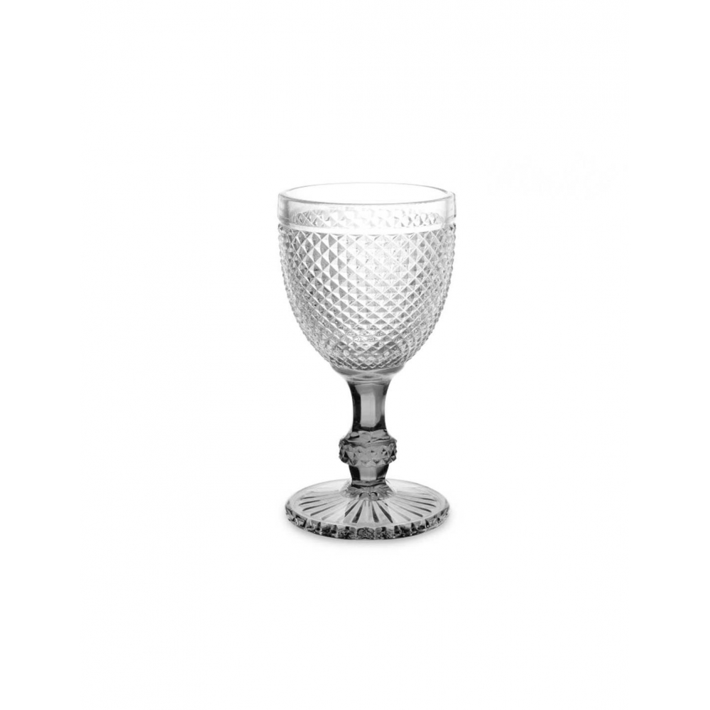 Ποτήρι κρασιού με γκρι πόδι DIAMOND Φ8,8Η16,3cm Plastona 029.89596