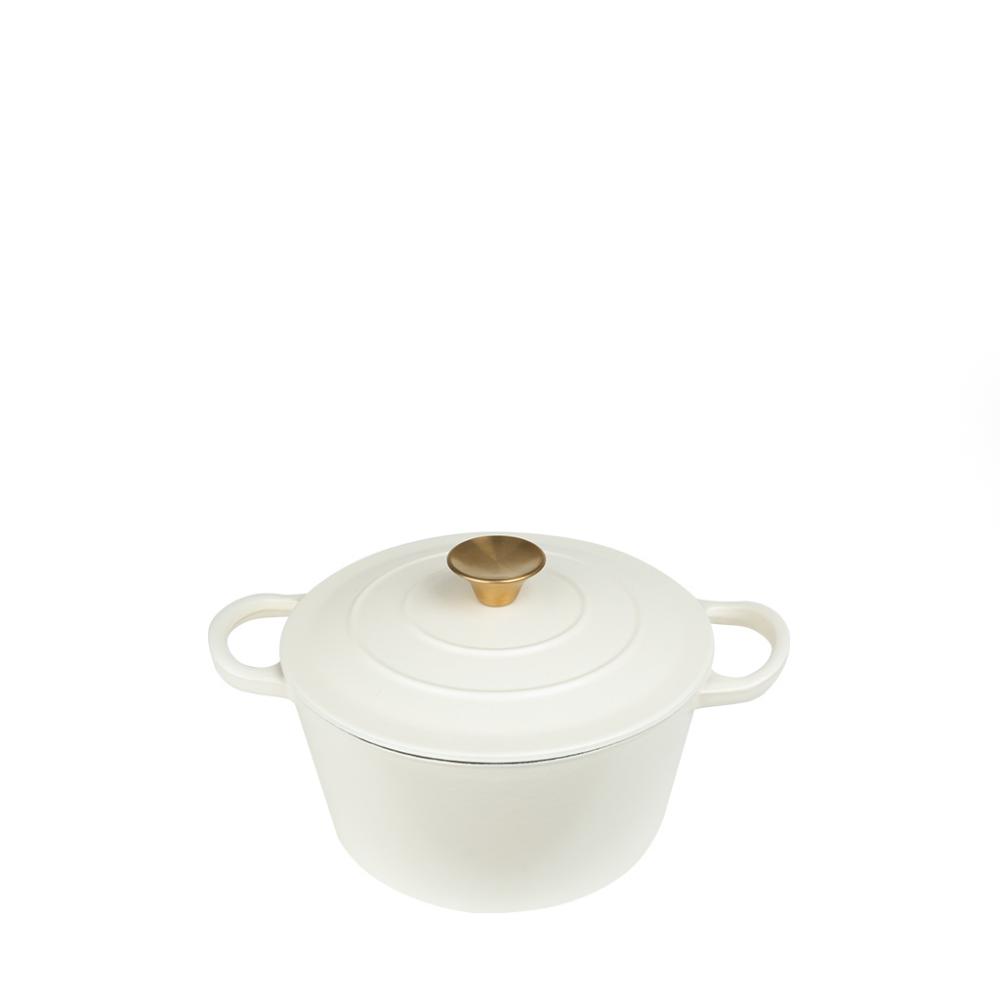 VOLCANO ΚΑΤΣΑΡΟΛΑ CAST-IRON ΛΕΥΚΗ ΜΕ ENAMEL 3800ML 23ΕΚ. Espiel SAC107
