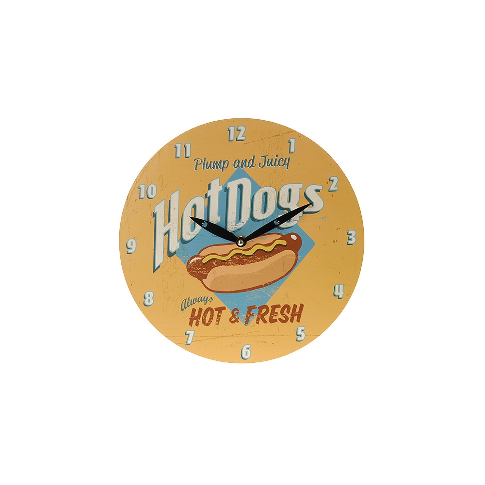 Ρολόι Τοίχου 2 σχέδια (Bbq + Hot Dog) 28cm Zaros CL230