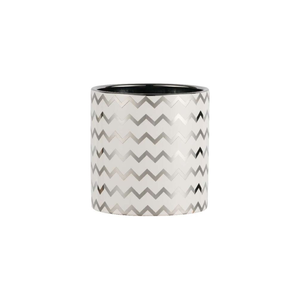 Artekko Silver Κεραμικό Κασπώ σε Λευκό με Ασημί (14x14x14)cm Artekko 1860
