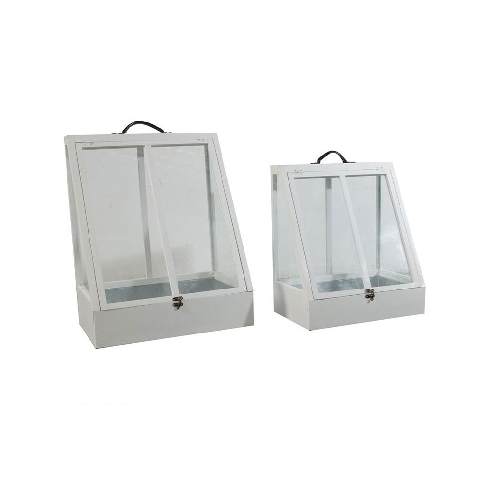 Artekko High Ξύλινα Λευκά Θερμοκήπια Σετ 2 Τεμαχίων 60.00x40.00x74.00 Artekko 200-3213