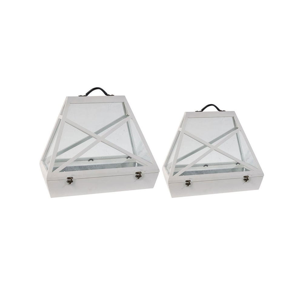 Artekko Low Ξύλινα Θερμοκήπια Σετ 2 Τεμαχίων 65.00x35.00x55.00 Artekko 200-3214