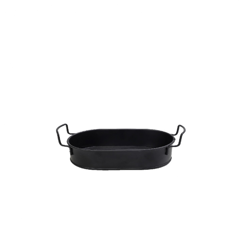 ΔΙΣΚΟΣ ΟΒΑΛ SMALL ΜΕΤΑΛ. ΜΕ ΛΑΒΕΣ ΜΑΥΡΟ 29(34 INCL. HANDLES)X14,5X5CM (smA) Espiel TEM106