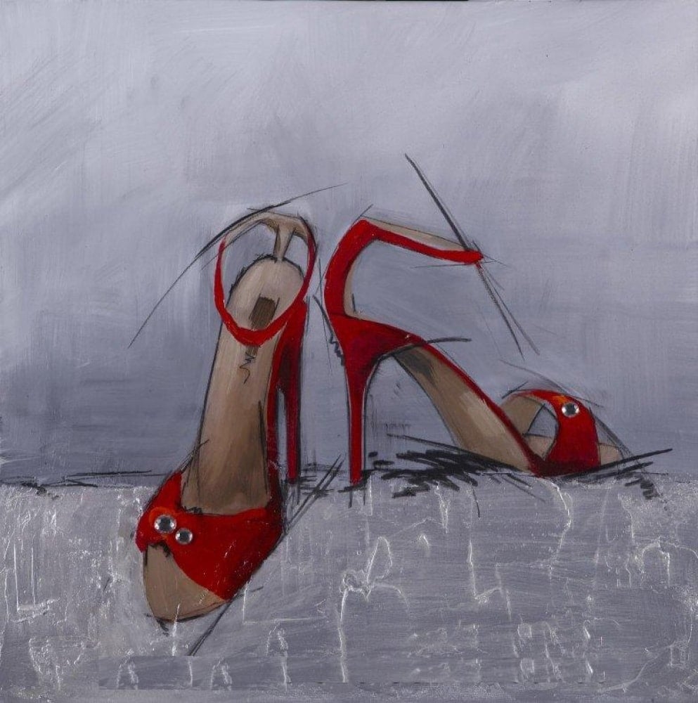 Artekko Red Sandals Διακοσμητικός Πίνακας Καμβάς (60x60)cm Artekko 674-0048