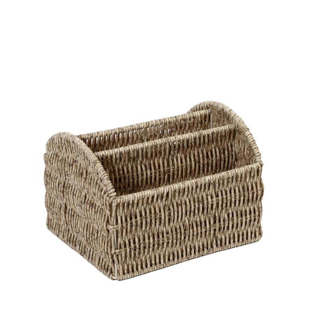 ΚΑΛΑΘΙ ΜΕ 3 ΔΙΑΧΩΡΙΣΤΙΚΑ SYNTH. RATTAN ΜΠΕΖ 19Χ16Χ13ΕΚ  (smA) Espiel KOD114