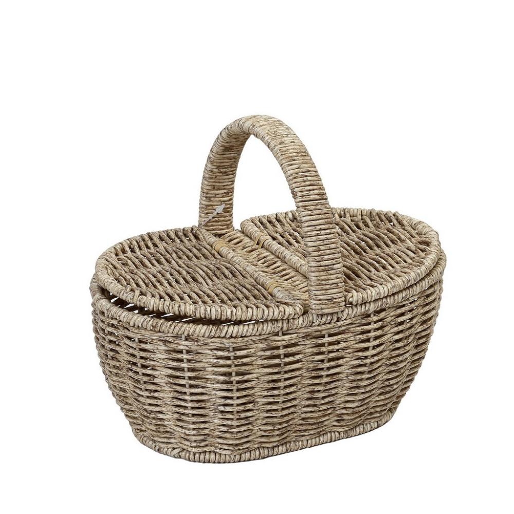 ΚΑΛΑΘΙ SYNTH. RATTAN ΜΕ ΚΑΠΑΚΙ ΟΒΑΛ ΜΠΕΖ 22Χ15Χ19ΕΚ Espiel KOD117