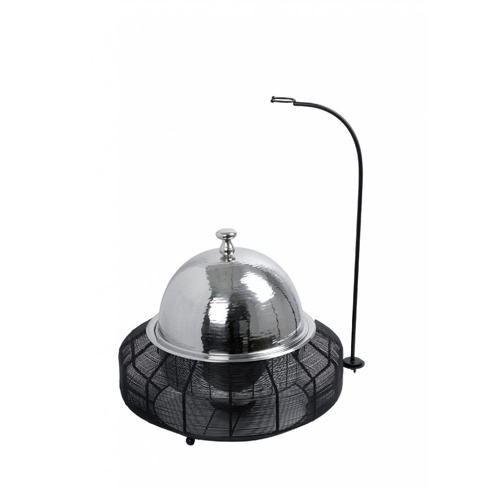 CHAFFING DISH ΜΕ ΒΑΣΗ ΣΤΗΡ. ΚΑΠ. ΚΑΙ ΔΙΠΛΟ ΔΟΧΕΙΟ SS/ΑΛΟΥΜ/ΣΙΔΗΡ. ΜΑΥΡΟ 6000ML GEL WAX 50Χ50Χ42-69ΕΚ Espiel TAF107