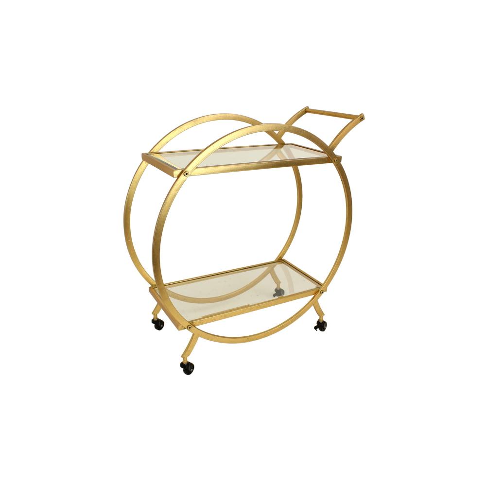Στρογγυλό trolley bar, χρυσό, 72.5x74cm Zaros XET-3545