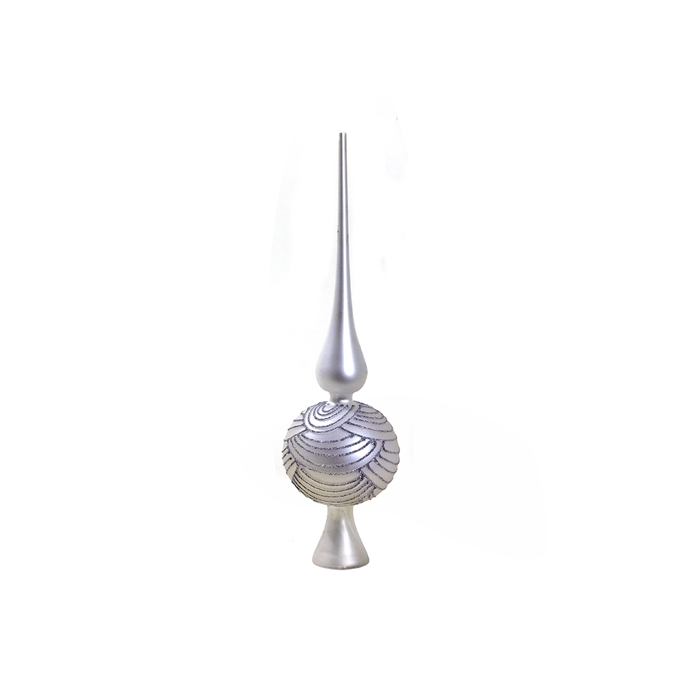 Γυάλινη κορυφή ματ ασημι,29cm Zaros BL237