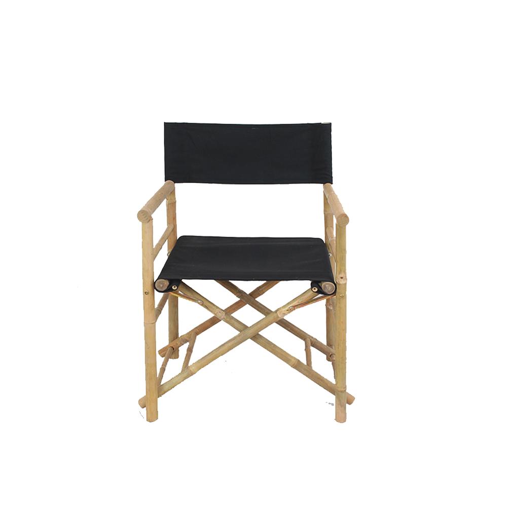 Πολυθρόνα σκηνοθέτη από Bamboo με μαύρο πανί. 58x45x89 Zaros VT148