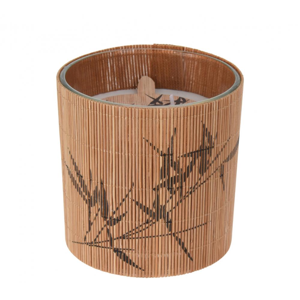 Κερί σε δοχείο bamboo με print, 11x8cm Zaros CA354