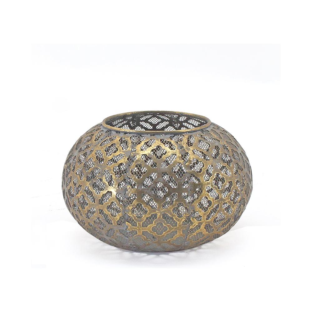 Φαναρι κεριου moroccan αντ.χρυσο, 20cm Zaros HT667