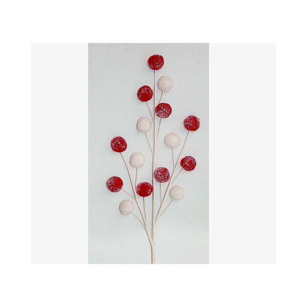 Ball deco spray White Red, 53cm Zaros AX877
