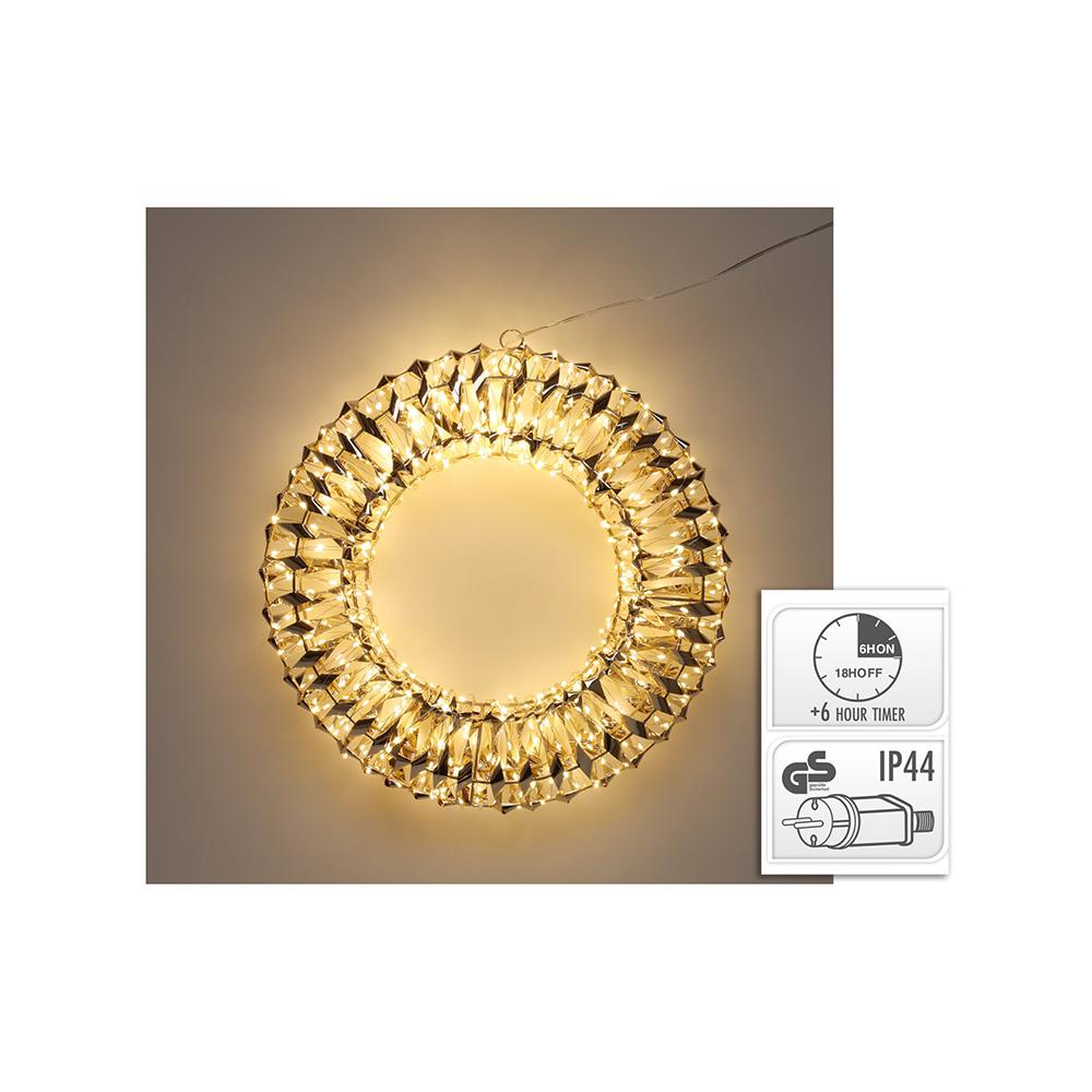 Στεφάνι 38cm με 480led (IP44), θ.λευκό Zaros WRT38