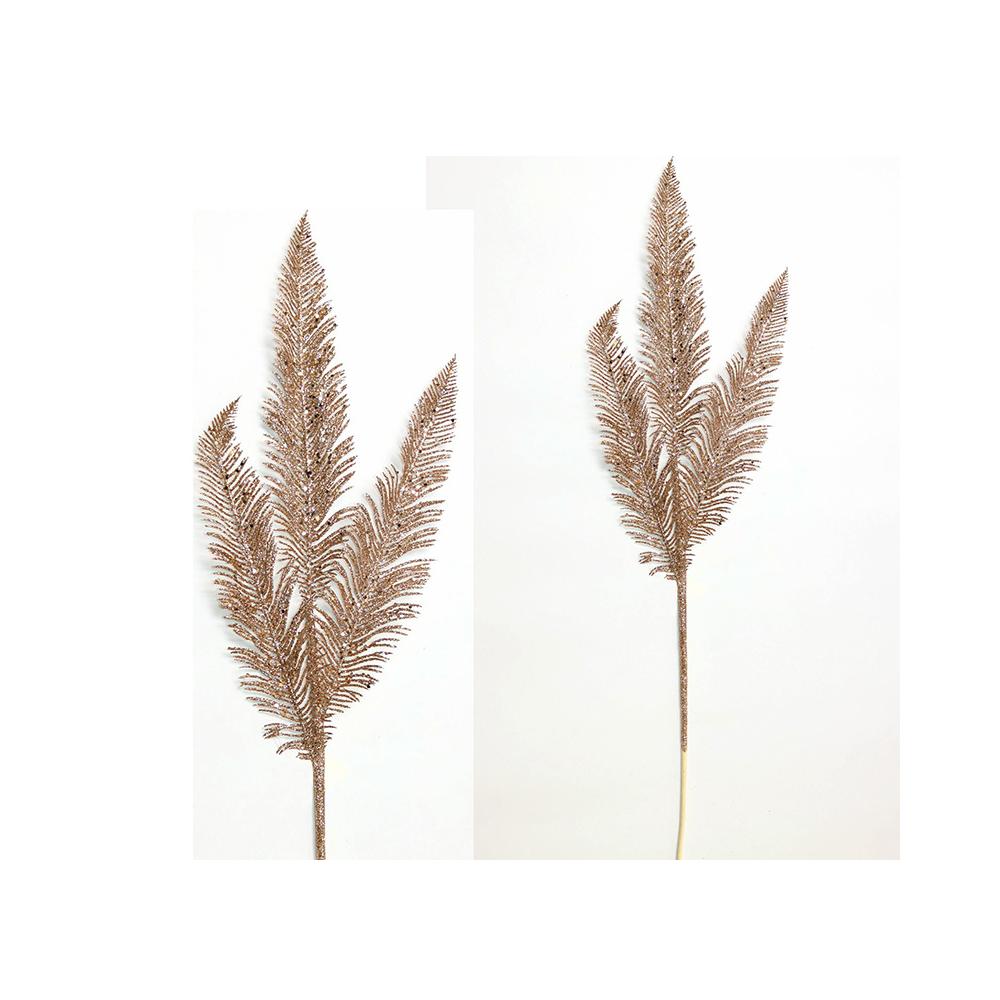 Κλαδί με φύλλα φτέρης & glitter 81cm, χρυσο Zaros AX914