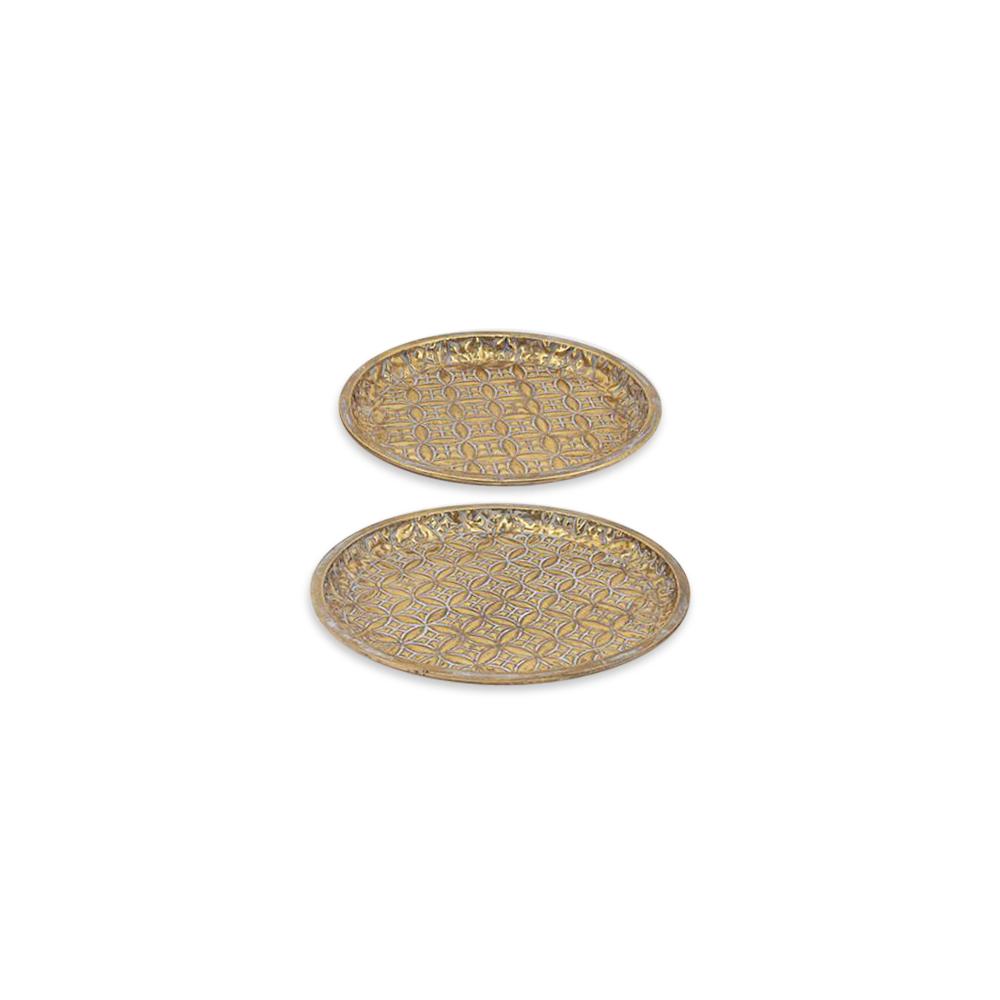 S/2 metal plate  embossed design 34cm & 43,5cm Zaros HT700