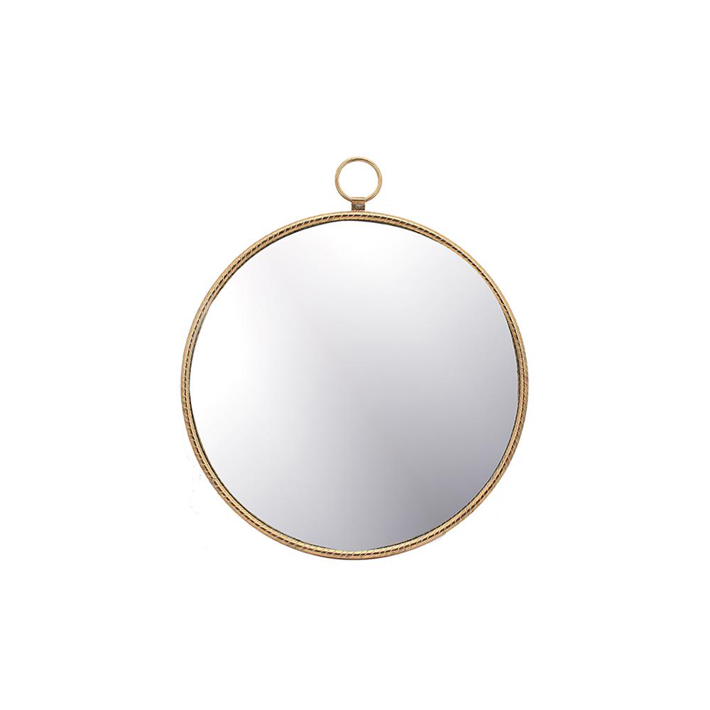 Round metal mirror twisted frame des..d.60cm, gold Zaros MI163