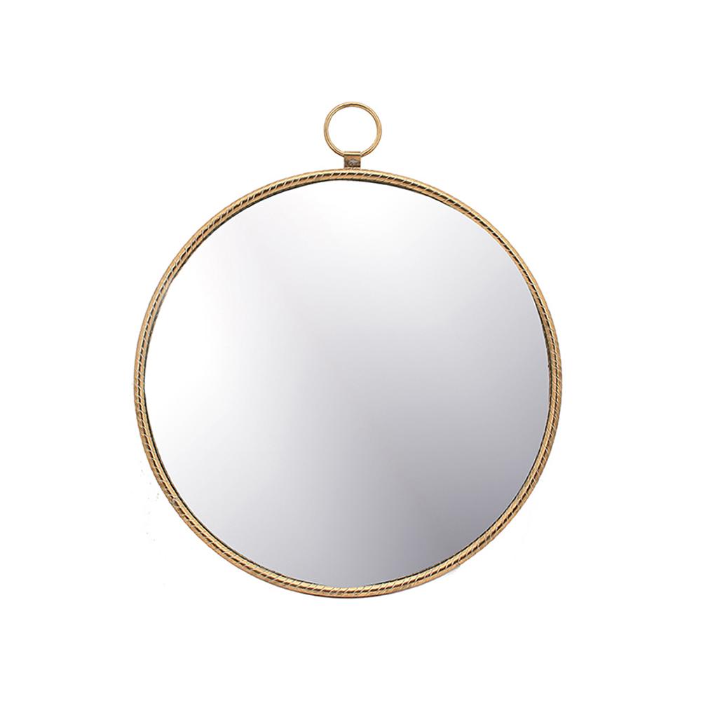 Round metal mirror twisted frame des..d.79cm, gold Zaros MI164