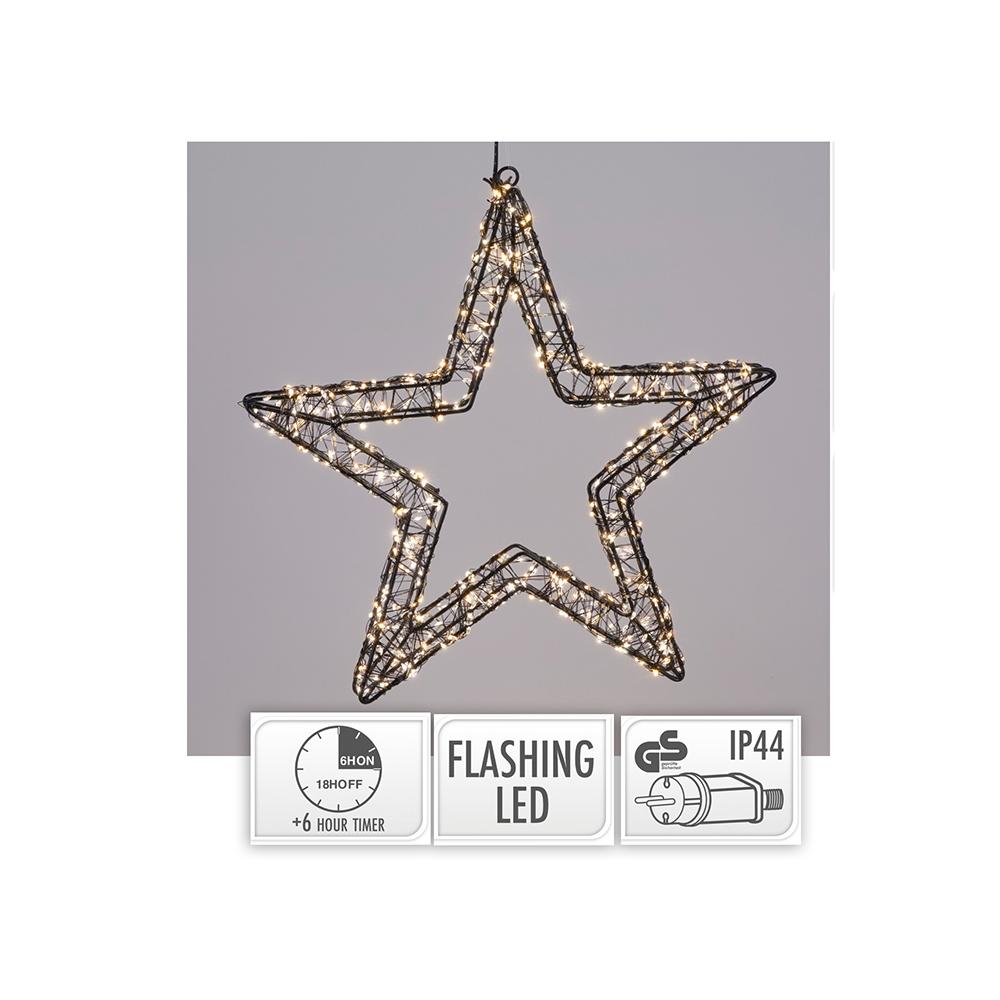 Μεταλλικό αστέρι οροφής 1200 LED μαύρο 56cm Zaros XM1029