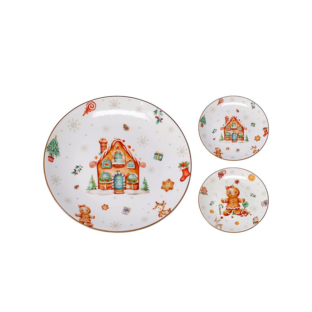 Πιάτο με gingerbread ντεκόρ σε 2σχέδια, 19,5cm Zaros XM980