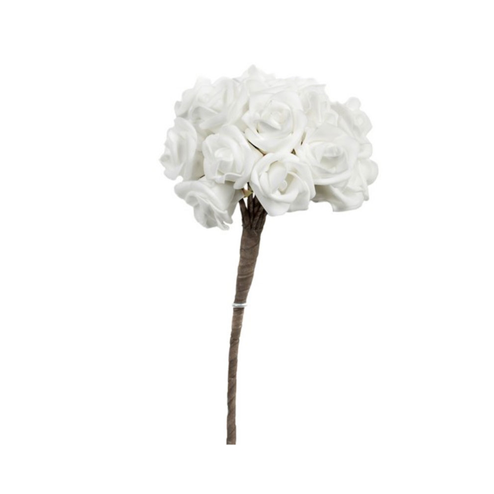 Artekko Roses Bouquet Μπουκέτο με Τεχνητά Τριαντάφυλλα Λάτεξ Λευκό (15x15x65)cm Artekko 304-2046