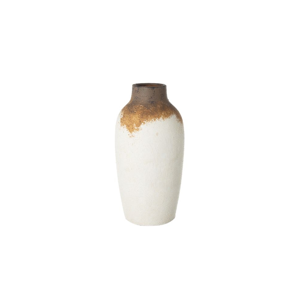 Artekko Antique Λευκό Κεραμικό Βάζο με Καφέ Λεπτομέρειες (13.2x13.2x26)cm Artekko 460184