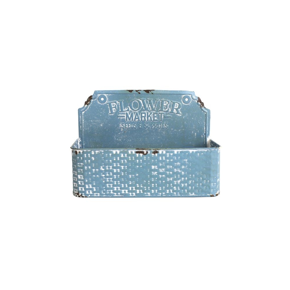 Artekko Wall Planter Μπλε Μεταλλικό Κασπώ Τοίχου (31x11x22)cm Artekko 742-2505