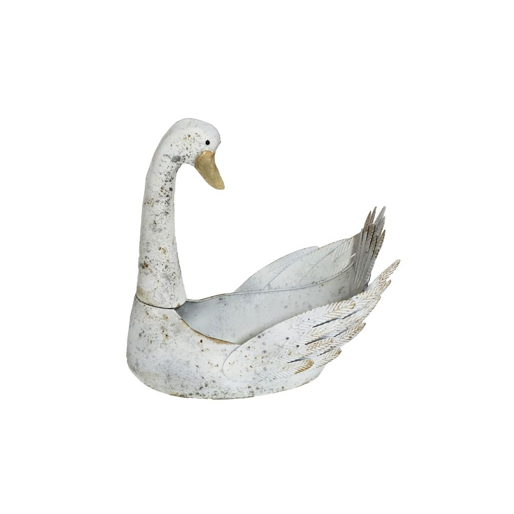 Artekko Duck Μεταλλική Διακοσμητική Πάπια σε Λευκή Πατίνα (44x28x41)cm Artekko 742-2602