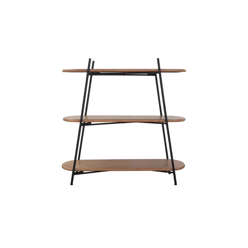 Artekko Shelf Καφέ Ραφιέρα από Ξύλο Paulownia με MDF και Μαύρο Μεταλλικό Σκελετό (108x35.5x107)cm Artekko 86709