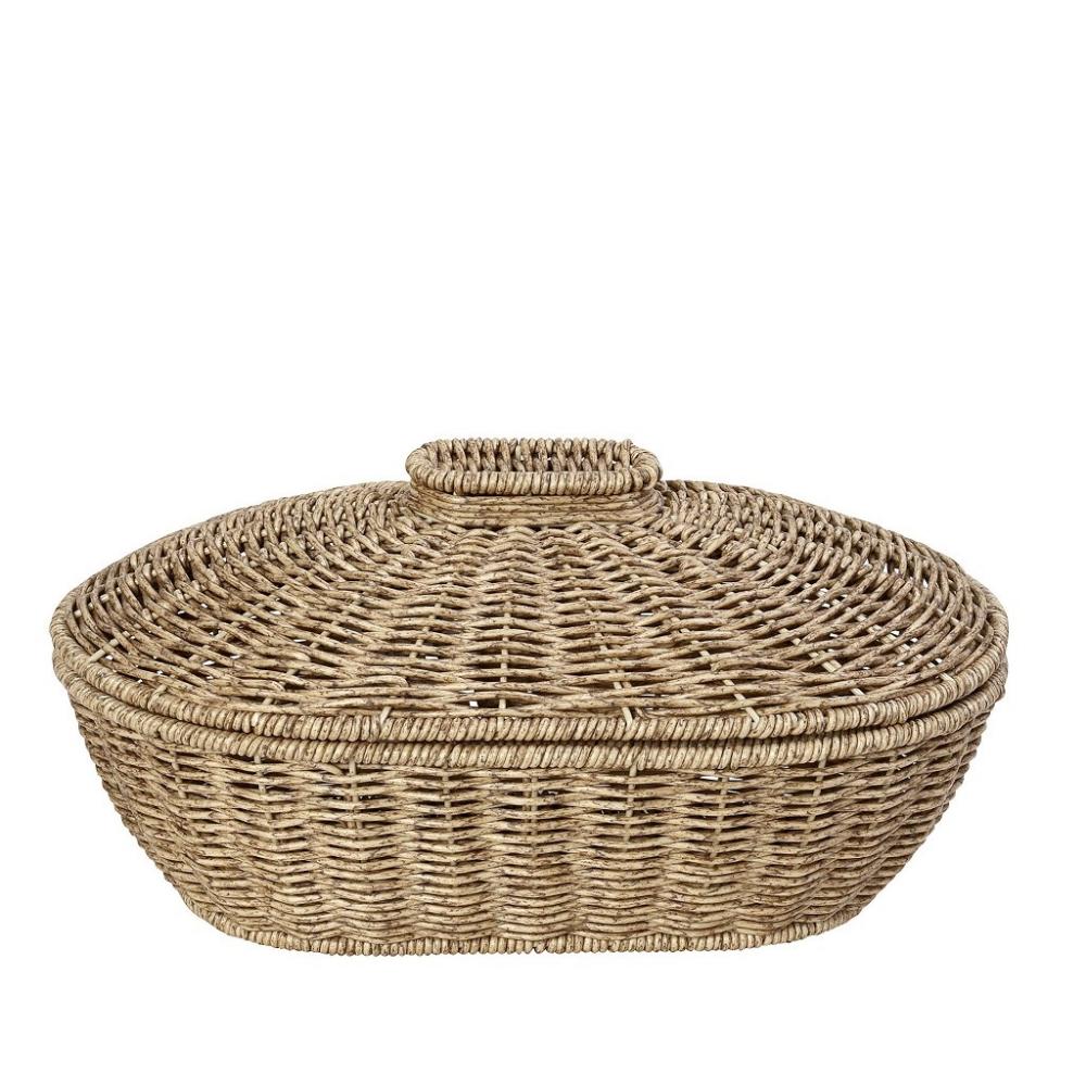 ΚΑΛΑΘΙ ΟΒΑΛ ΜΕ ΚΑΠ. SYNTH. RATTAN ΜΠΕΖ 33Χ22Χ15ΕΚ Espiel KOD141