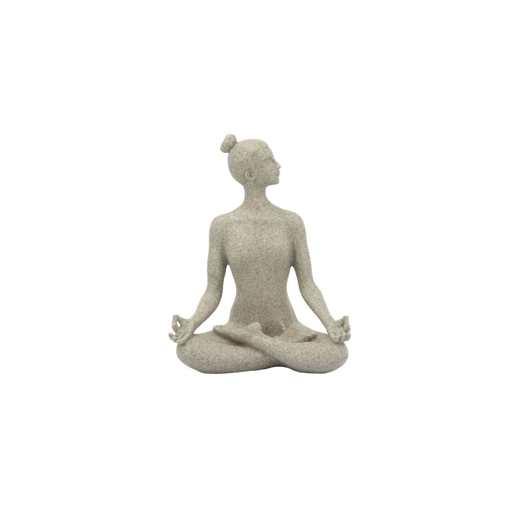 Artekko Yoga Figurine Μπεζ Επιτραπέζιο Διακοσμητικό Ρητίνης με Γυναικεία Φιγούρα (17.5x10.5x22.5)cm Artekko B5502
