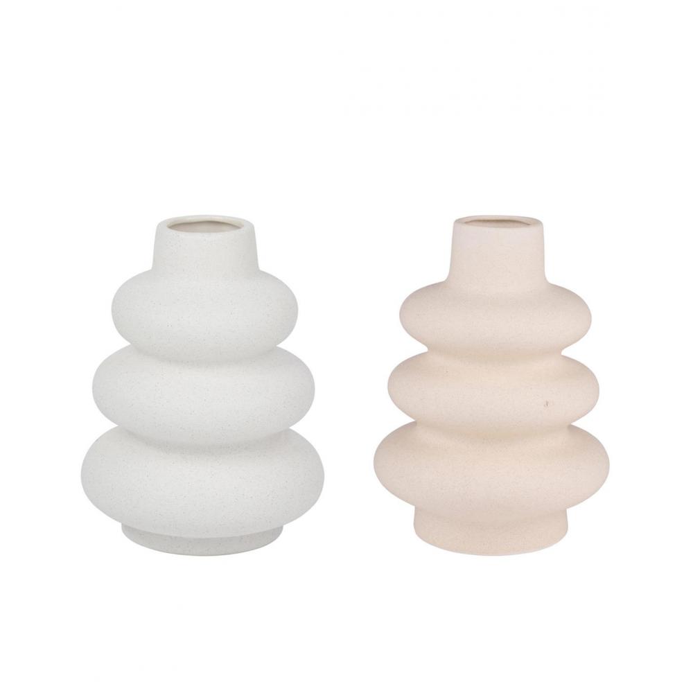 Βάζο κεραμικό λευκό  14,5x19cm Plastona 03.24390