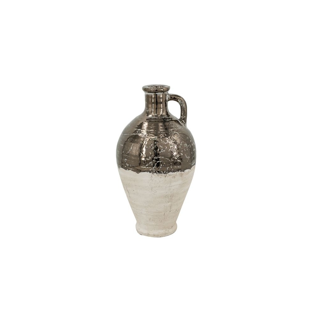 Artekko Candia Βάζο από Τερακότα σε Μπρονζέ με Μπεζ (20x20x38)cm Artekko C6068