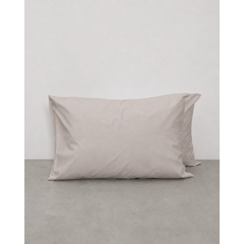 Microsilk Μονόχρωμο Ζεύγος Μαξιλαροθήκες Oscar 50x70cm 50x70cm Γκρι - Μπεζ Pennie 212180-83