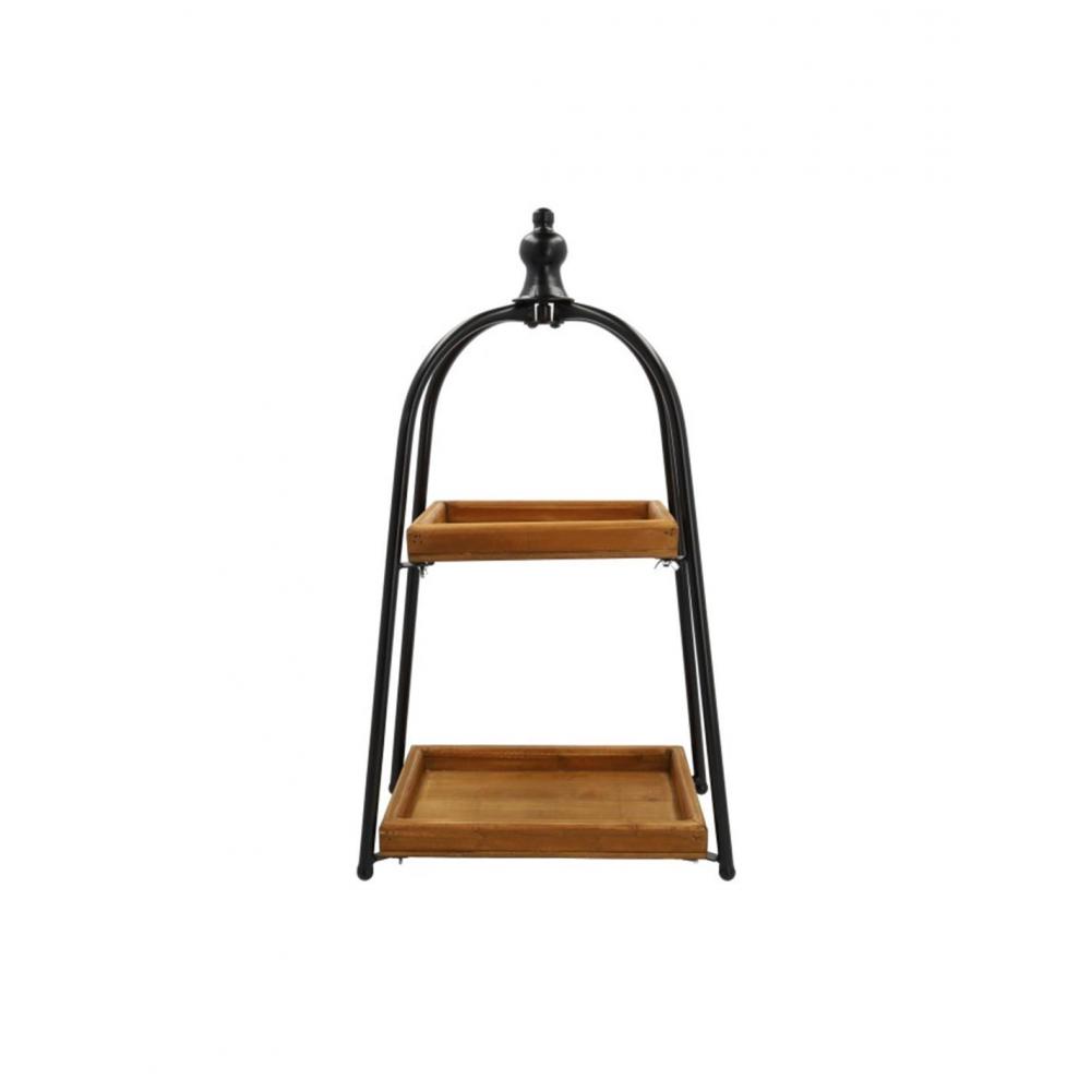 Δίσκος σερβ.mango /μέταλλο 2οροφος 53x40H43cm Plastona 012.862482510