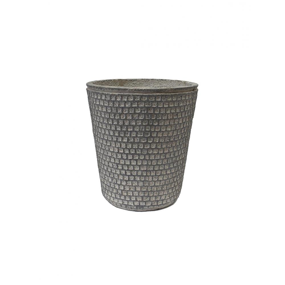 Γλάστρα cement conical cube αν.γκρι Φ37Χ41 Plastona 00.03.35526