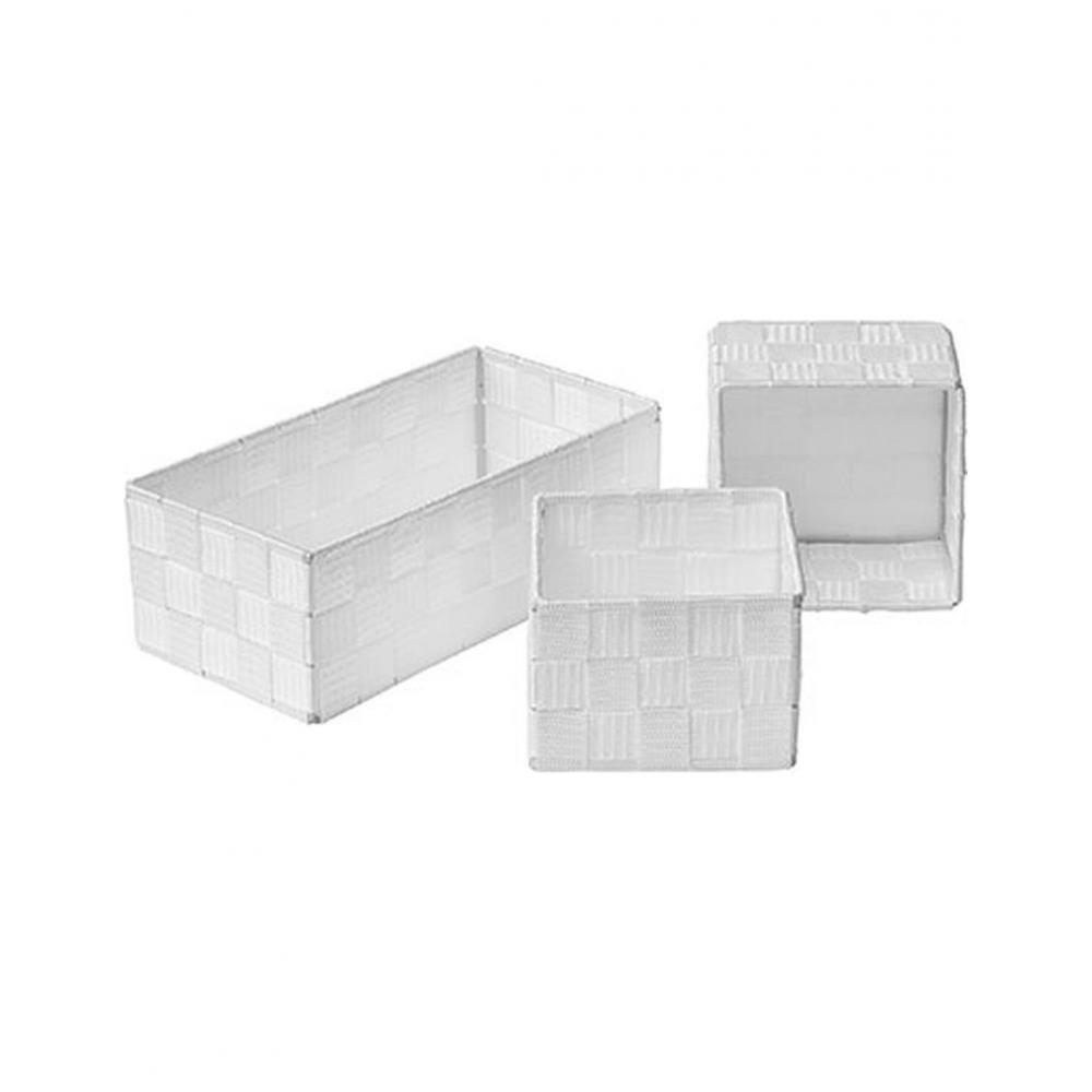 Καλάθι αποθήκευσης Polyester λευκό set3τεμ. Plastona 06.84124100