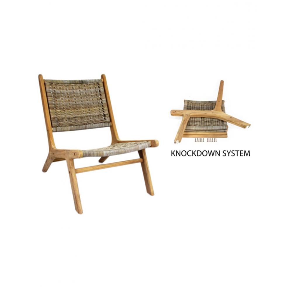 Καρέκλα KD teak / rattan 55X77X77 Plastona 024.305378