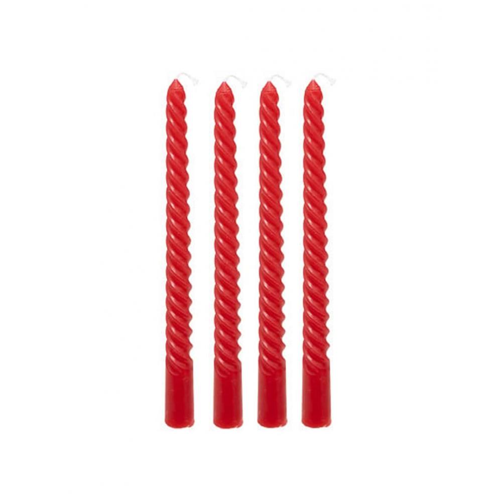 Κεριά κόκκινα σετ4/25cm Plastona 07.207036D