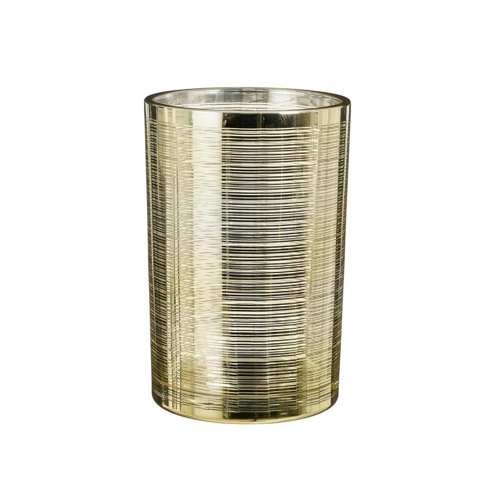 Κηροπήγιο / βάζο γυαλ.ποτήρι χρυσό Φ12Η18cm Plastona 02.1165492