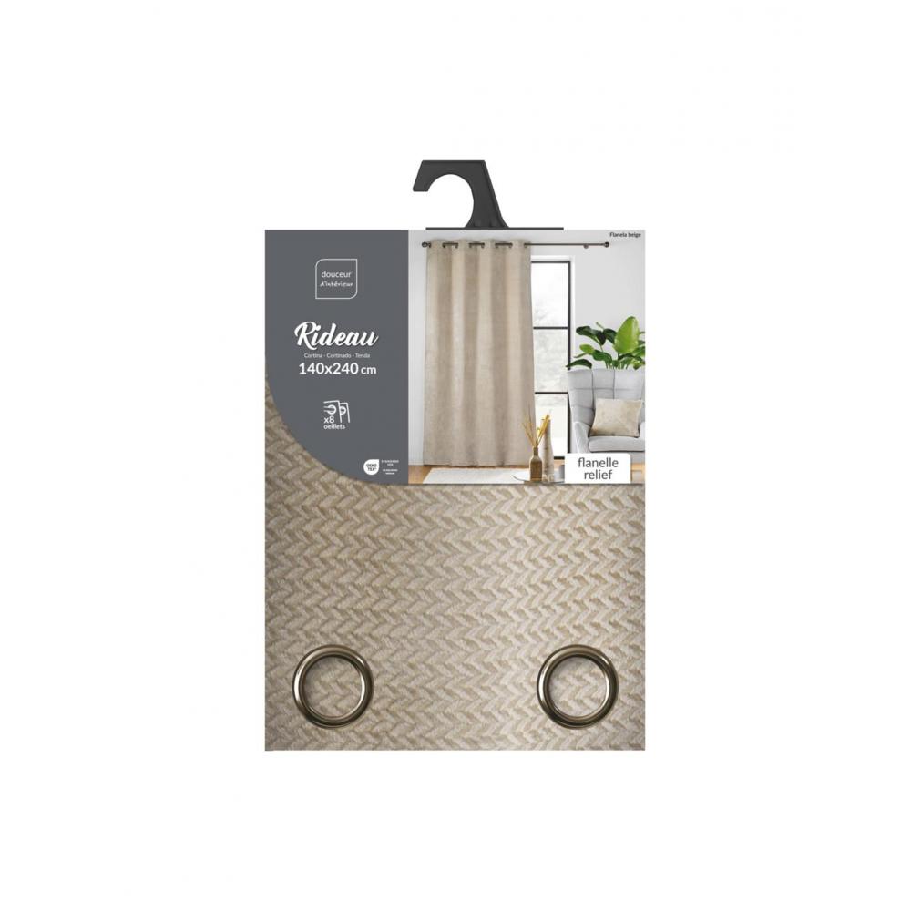 Κουρτίνα embossed flannel μπεζ 140x240cm Plastona 027.1612754