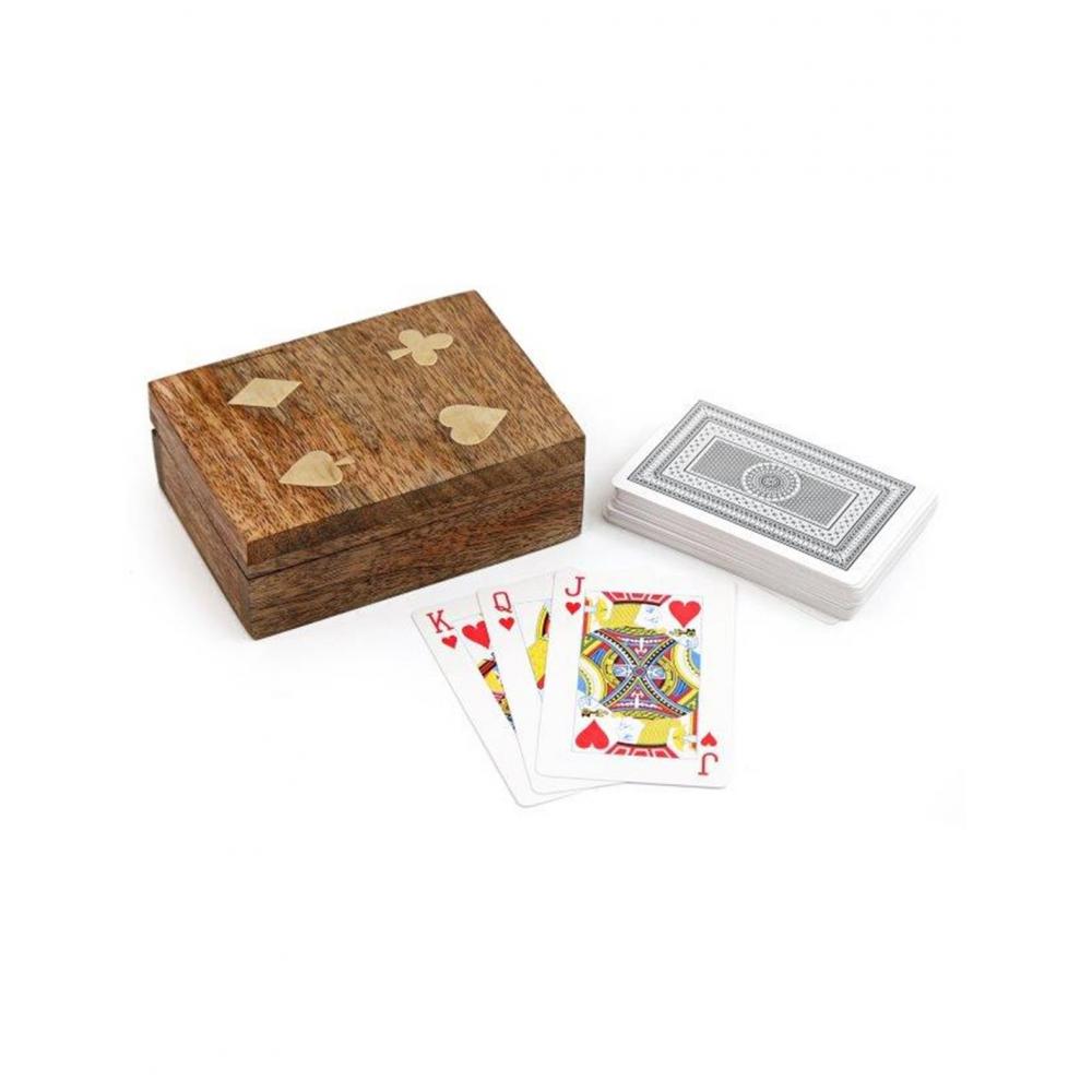 Κουτί τράπουλας ξύλινο 12x9cm Plastona 014.OR6208