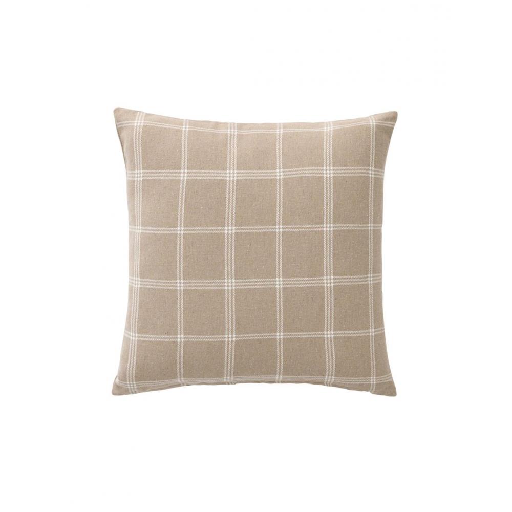 Μαξιλάρι καρό woven cotton/polyester μπεζ 45x45cm Plastona 027.1612857