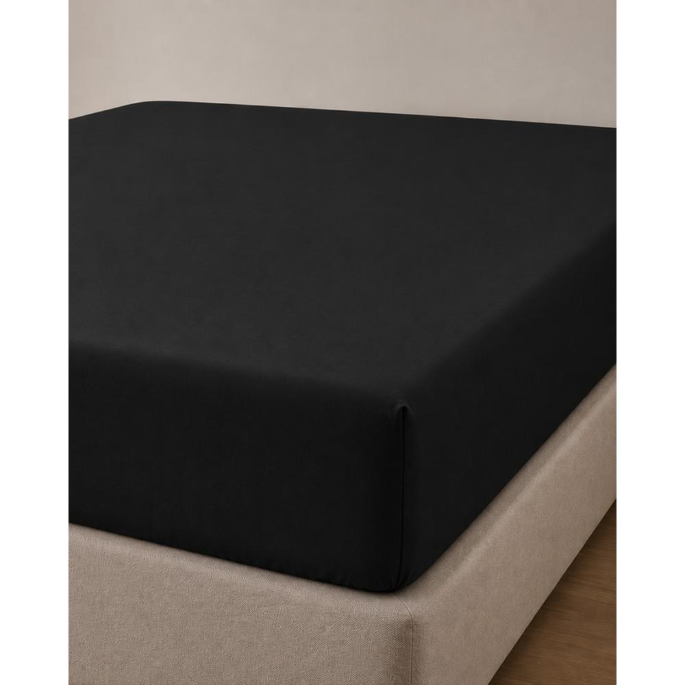 Microsilk Μονόχρωμο Σεντόνι με Λάστιχο Oscar 6 Αποχρώσεις Μονή (100x200+40cm) Μαύρο Pennie 072229-12