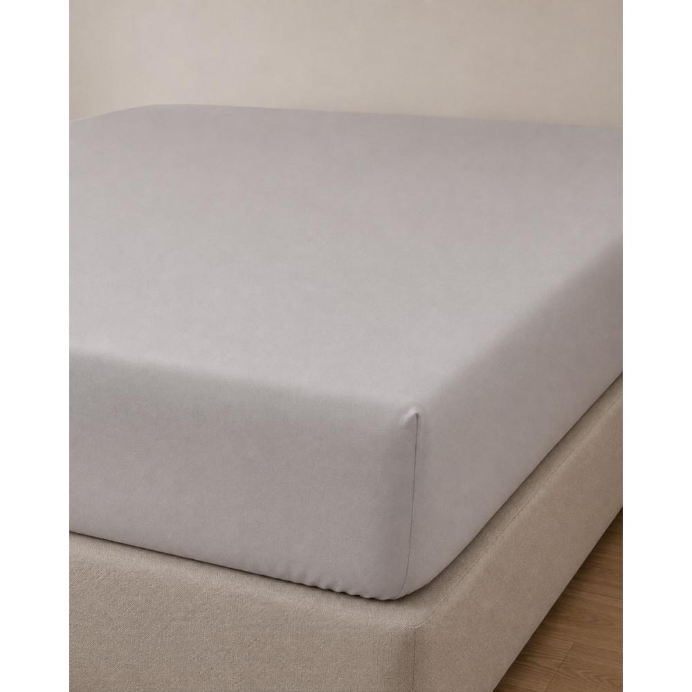Microsilk Μονόχρωμο Σεντόνι με Λάστιχο Oscar 6 Αποχρώσεις Υπέρδιπλη (160x200+40cm) Γκρι - Μπεζ Pennie 072232-83